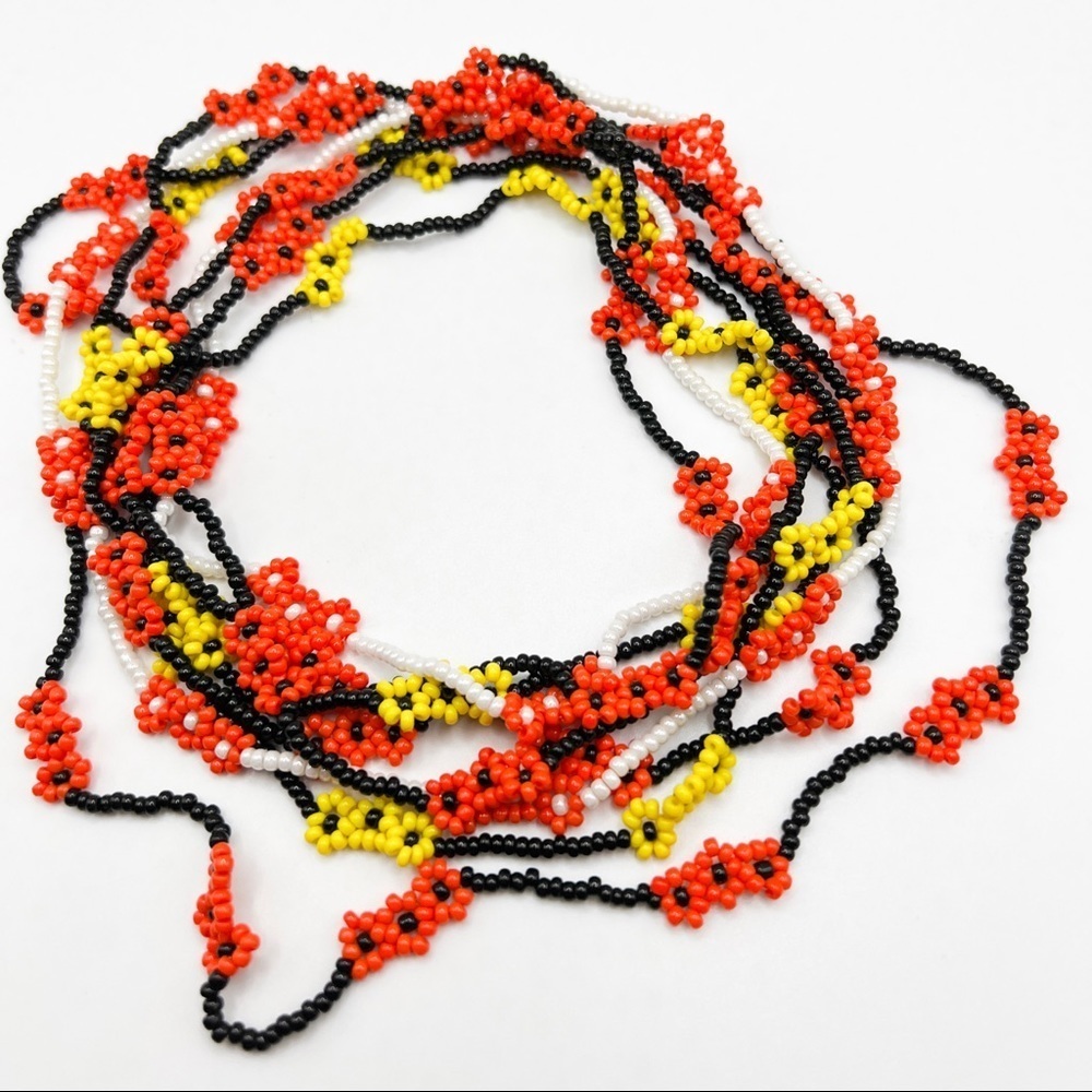 Handmade Floral Seed Bead Necklace Bundle